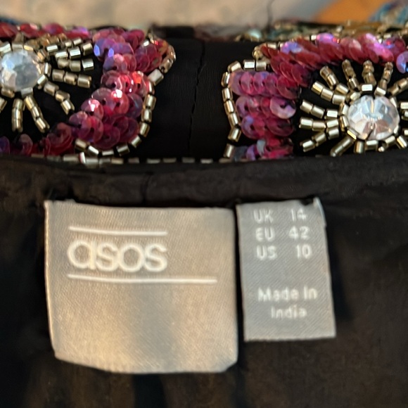 INCREDIBLE Beaded Evening Cocktail Wrap Dress - US 10 - Picture 9 of 10